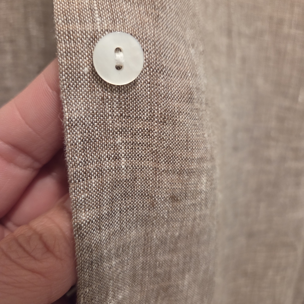 J Jill 100% Linen Petite S blouse Brown - Picture 6 of 8